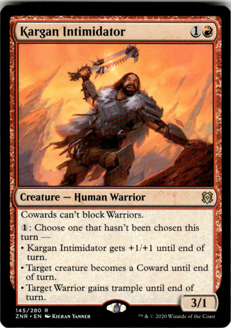 Kargan Intimidator Zendikar Rising 145 R Magic: The Gathering Near Mint