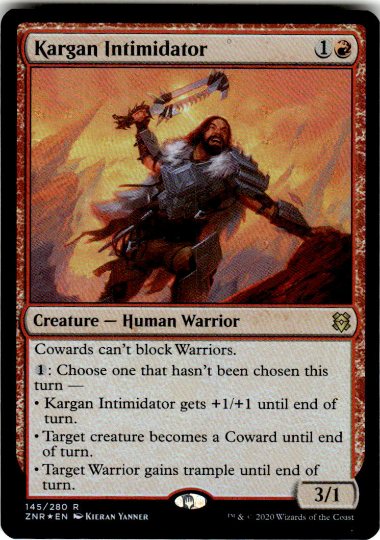 Kargan Intimidator Zendikar Rising 145 R Foil Magic: The Gathering Near Mint