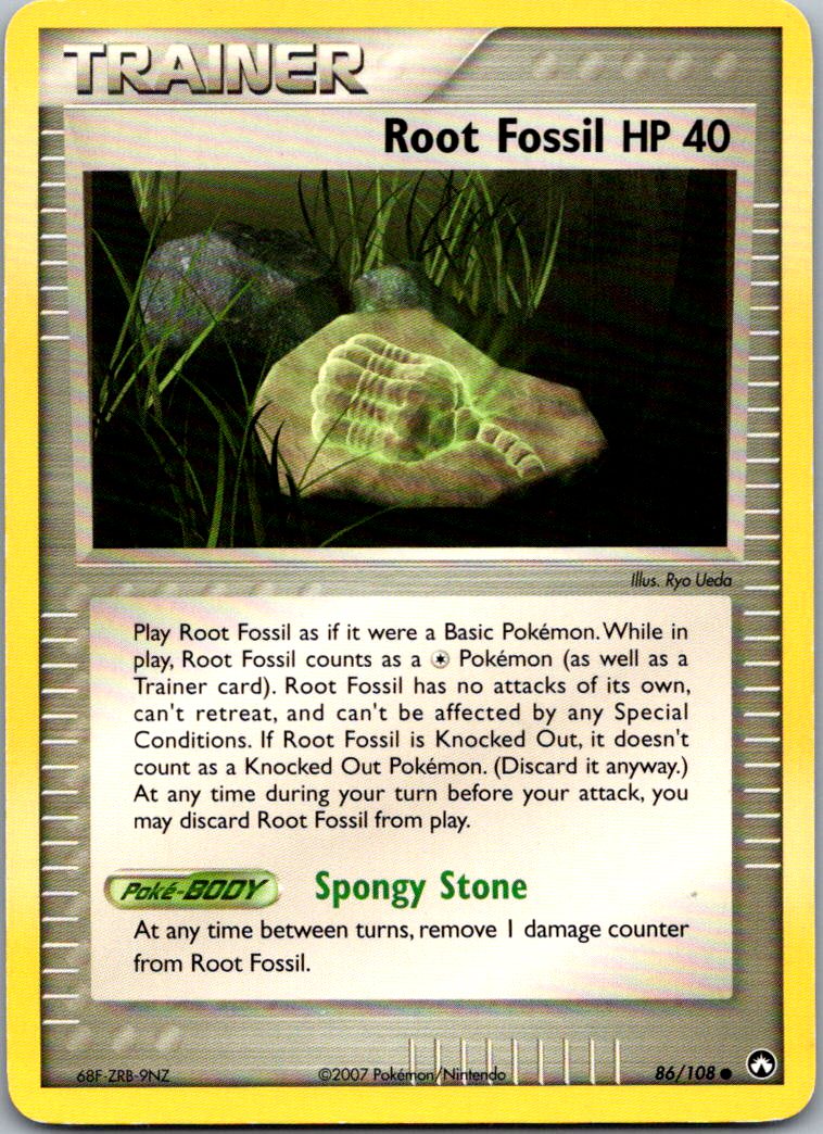 Root Fossil 86/108 Common Power Keepers Pokemon Heavily Played