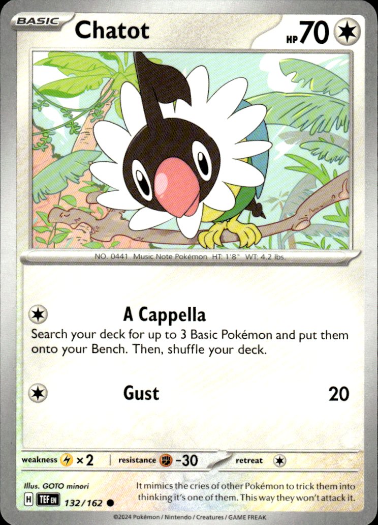 Chatot Temporal Forces 132/162 Common Pokémon — English Near Mint