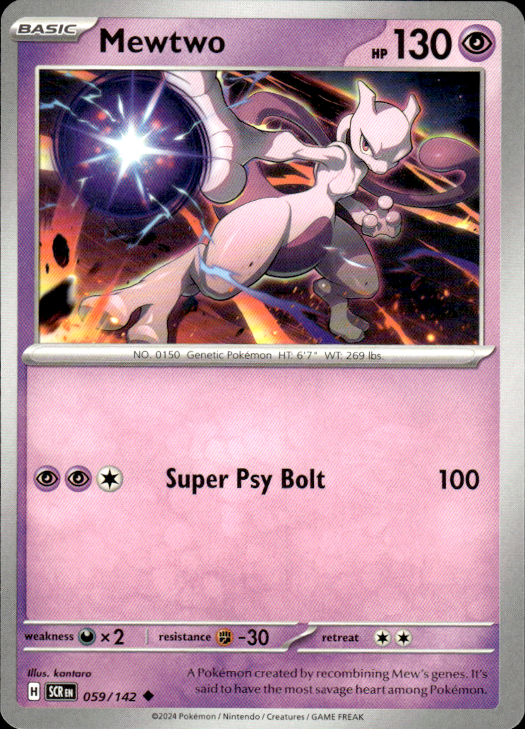 Mewtwo Stellar Crown 059/142 Uncommon Pokémon — English Near Mint