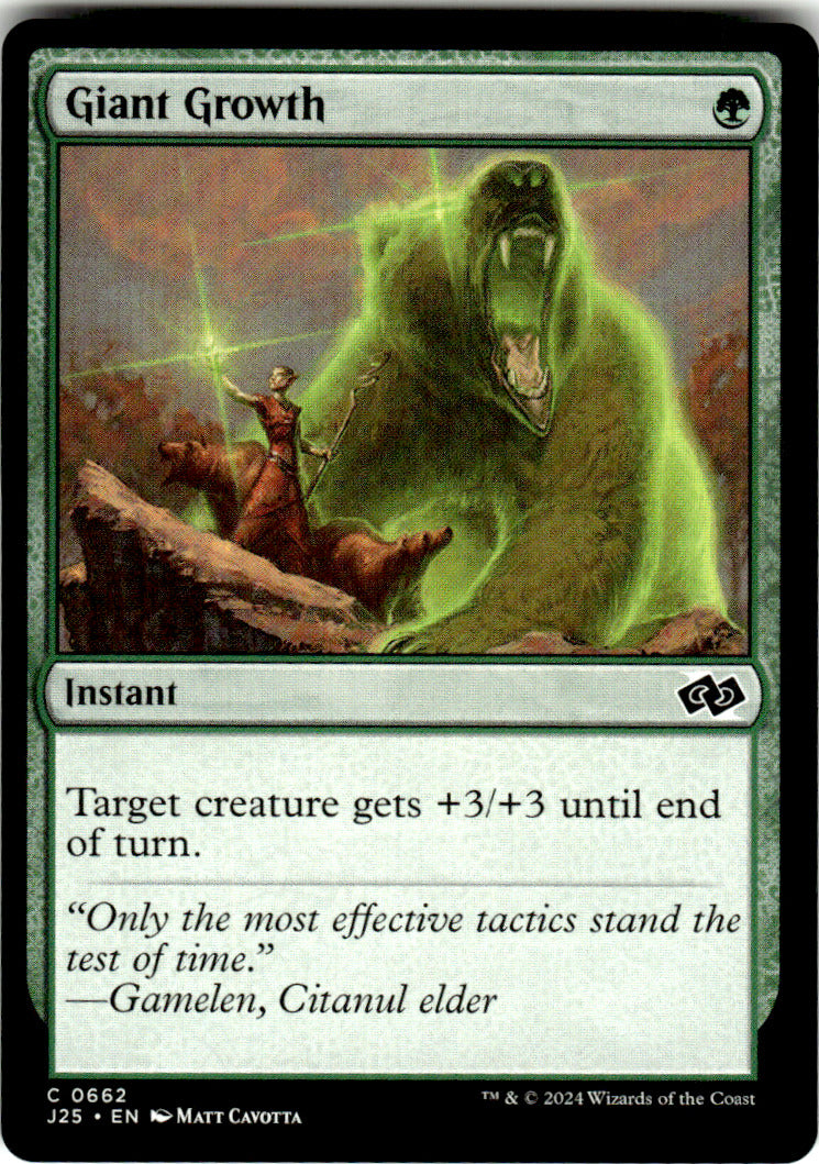 Giant Growth Foundations Jumpstart 662 C Magic: The Gathering Near Mint