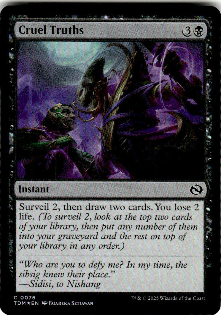 Cruel Truths Tarkir: Dragonstorm 76 C Foil Magic: The Gathering Near Mint