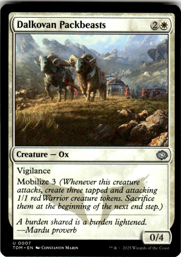 Dalkovan Packbeasts Tarkir: Dragonstorm 7 U Magic: The Gathering Near Mint