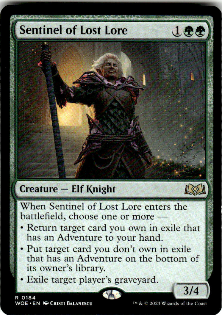 Sentinel of Lost Lore Wilds of Eldraine 184 R Magic: The Gathering Near Mint