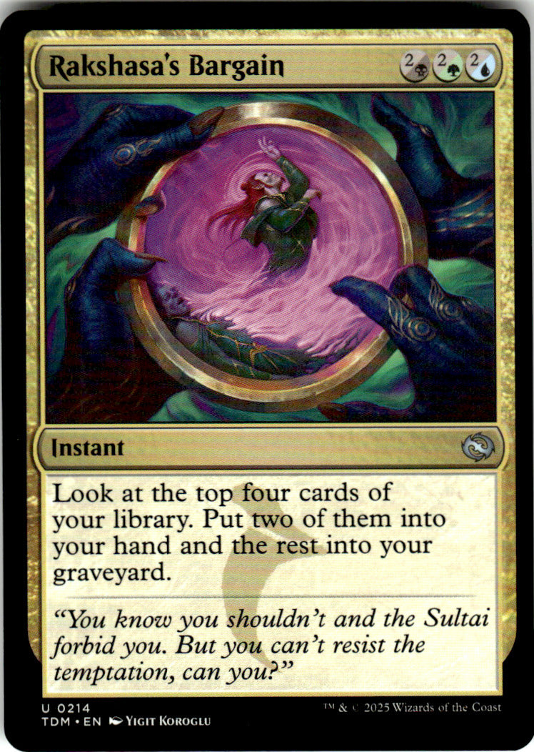Rakshasa's Bargain Tarkir: Dragonstorm 214 U Magic: The Gathering Near Mint
