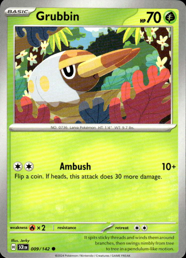 Grubbin Stellar Crown 009/142 Common Pokémon — English Near Mint