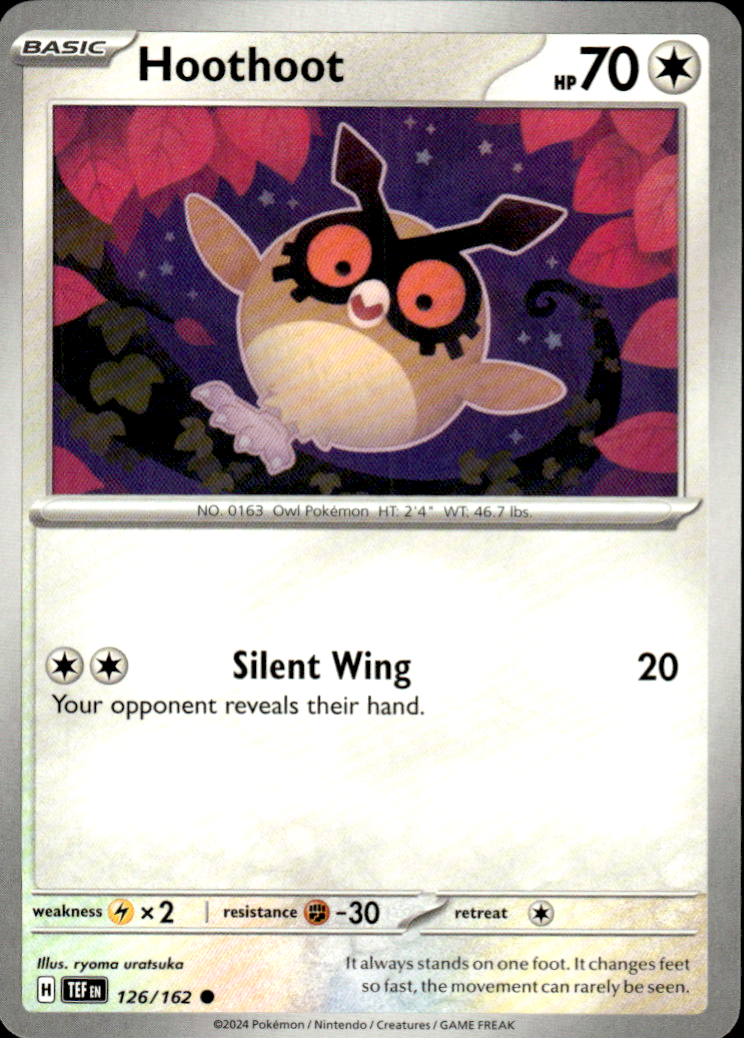 Hoothoot Temporal Forces 126/162 Common Pokémon — English Near Mint