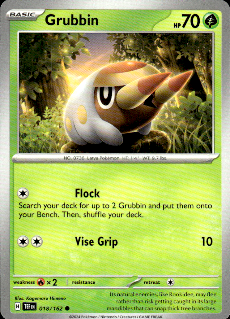 Grubbin Temporal Forces 018/162 Common Pokémon — English Near Mint