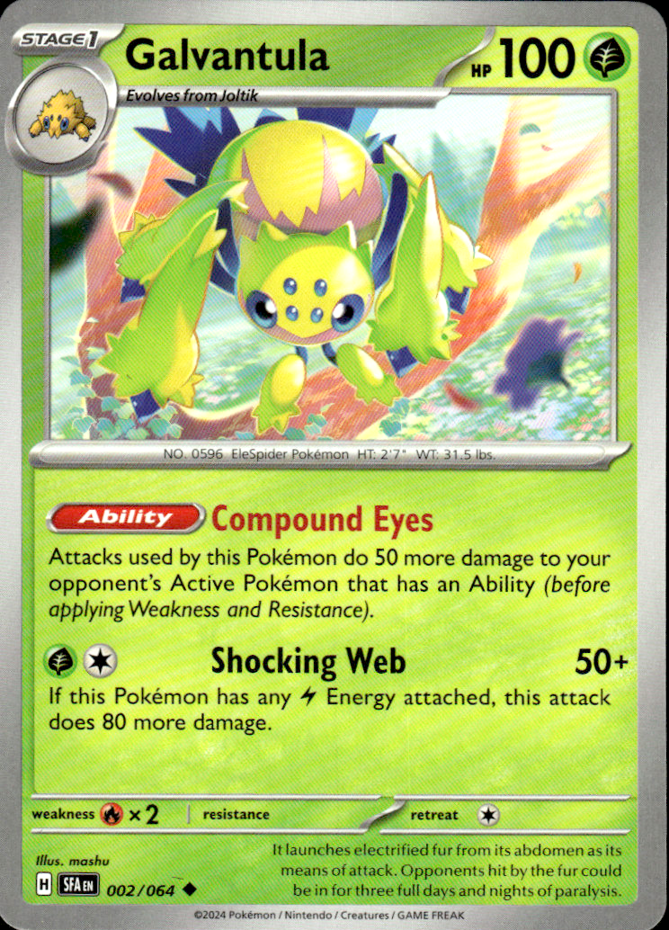 Galvantula Shrouded Fable 002/064 Uncommon Pokémon — English Near Mint