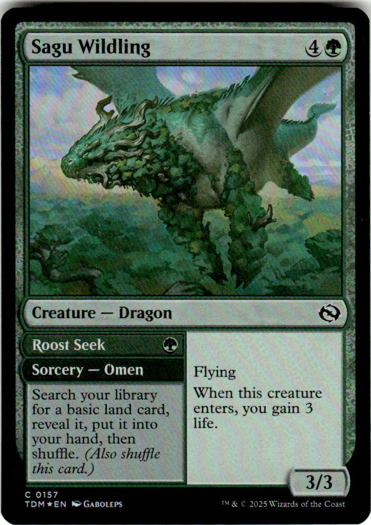 Sagu Wildling Tarkir: Dragonstorm 157 C Foil Magic: The Gathering Near Mint
