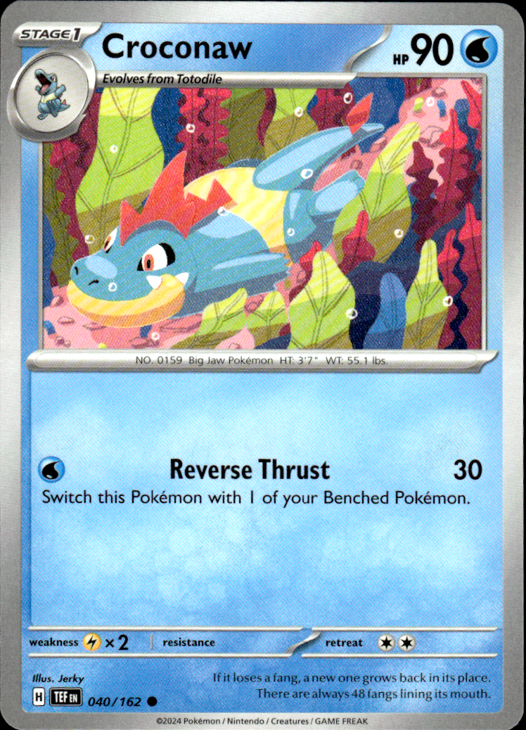 Croconaw Temporal Forces 040/162 Common Pokémon — English Near Mint
