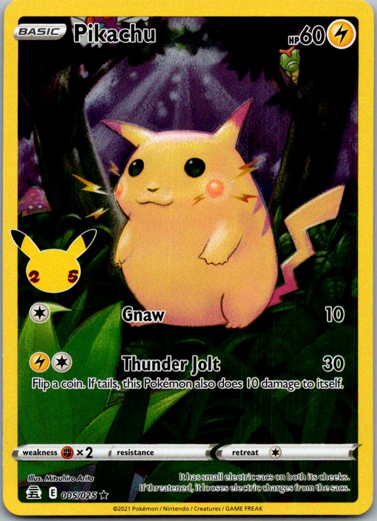 Pikachu 005/025 Holo Rare Celebrations Pokemon Lightly Played