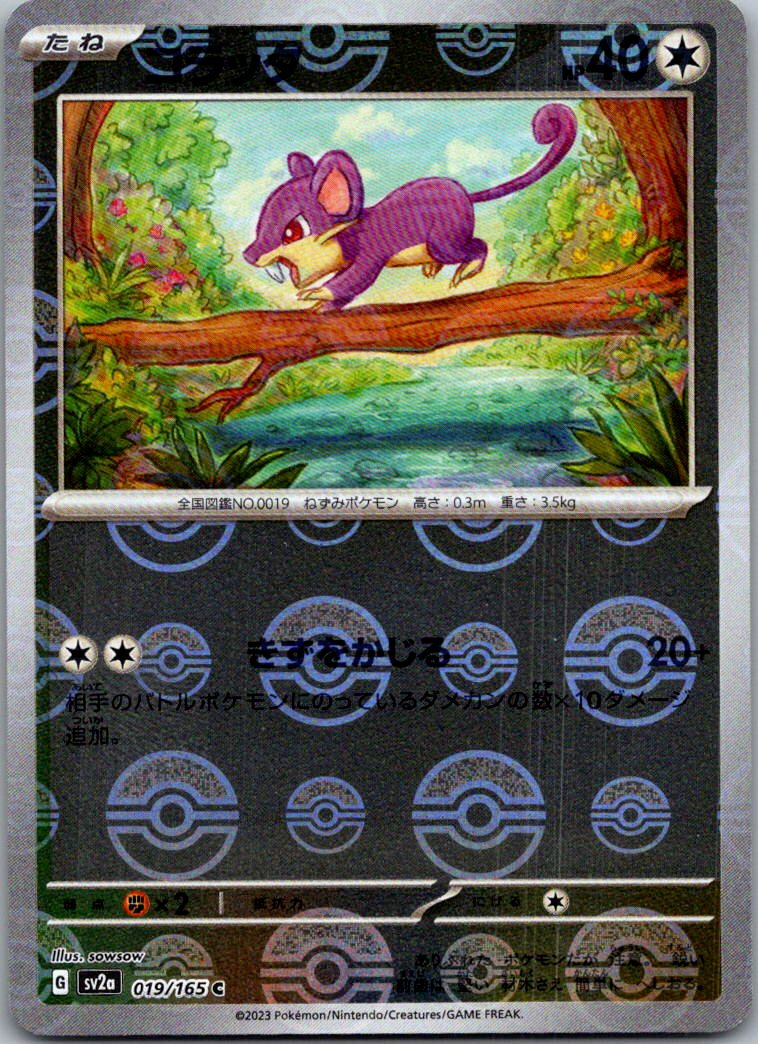 Rattata (Poke Ball Pattern) 019/165 SV2a: Pokemon Card 151 Pokemon Japanese NM