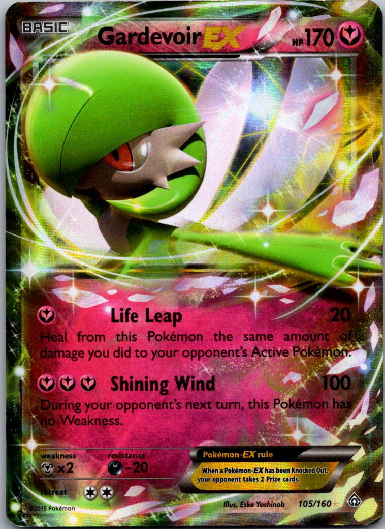 Gardevoir EX 105/160 Holo EX Rare Primal Clash Pokemon Moderately Played