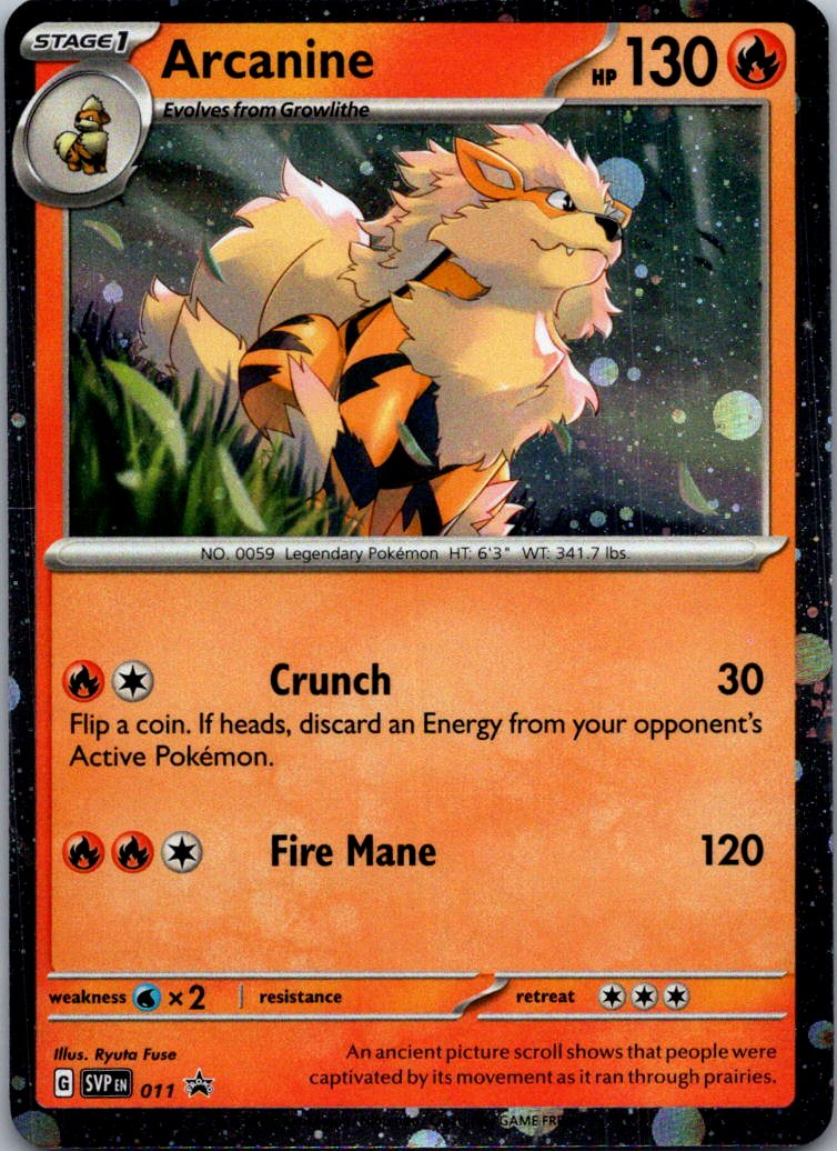 Arcanine 011 Holo Promo Scarlet & Violet Promo Pokemon Near Mint