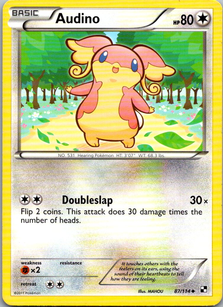 Audino 87/114 Uncommon Black & White Pokemon Heavily Played
