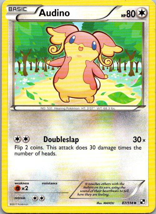 Audino 87/114 Uncommon Black & White Pokemon Heavily Played