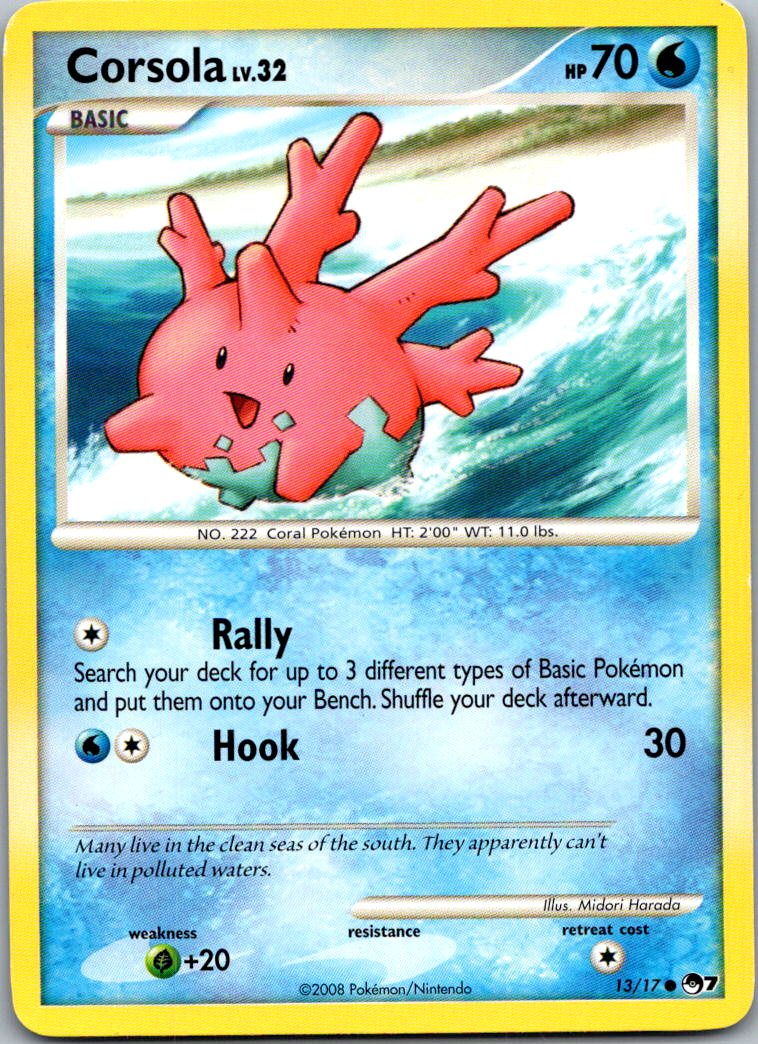 Corsola 13/17 Common POP Series 7 Pokemon Heavily Played