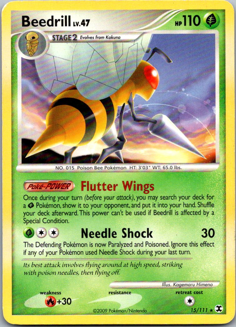 Beedrill 15/111 Rare Rising Rivals Pokemon Heavily Played