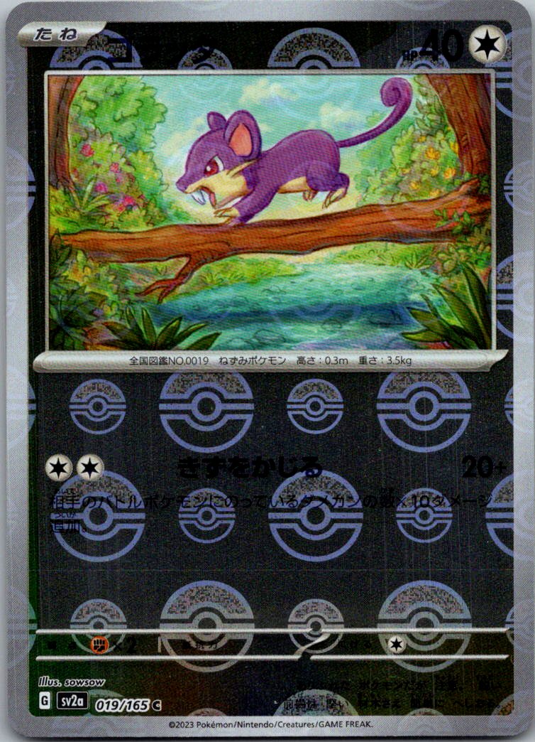 Rattata (Poke Ball Pattern) 019/165 SV2a: Pokemon Card 151 Pokemon Japanese NM