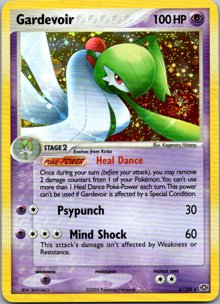 Gardevoir 4/106 Holo Rare Emerald Pokemon Lightly Played SWIRL