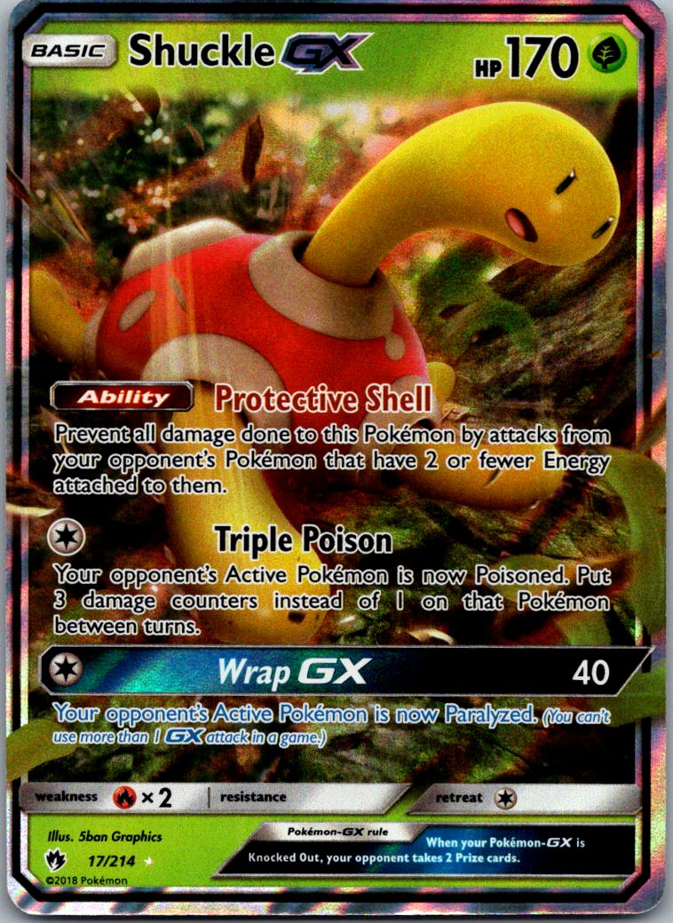 Shuckle GX 17/214 Holo GX Rare Lost Thunder Pokemon Near Mint