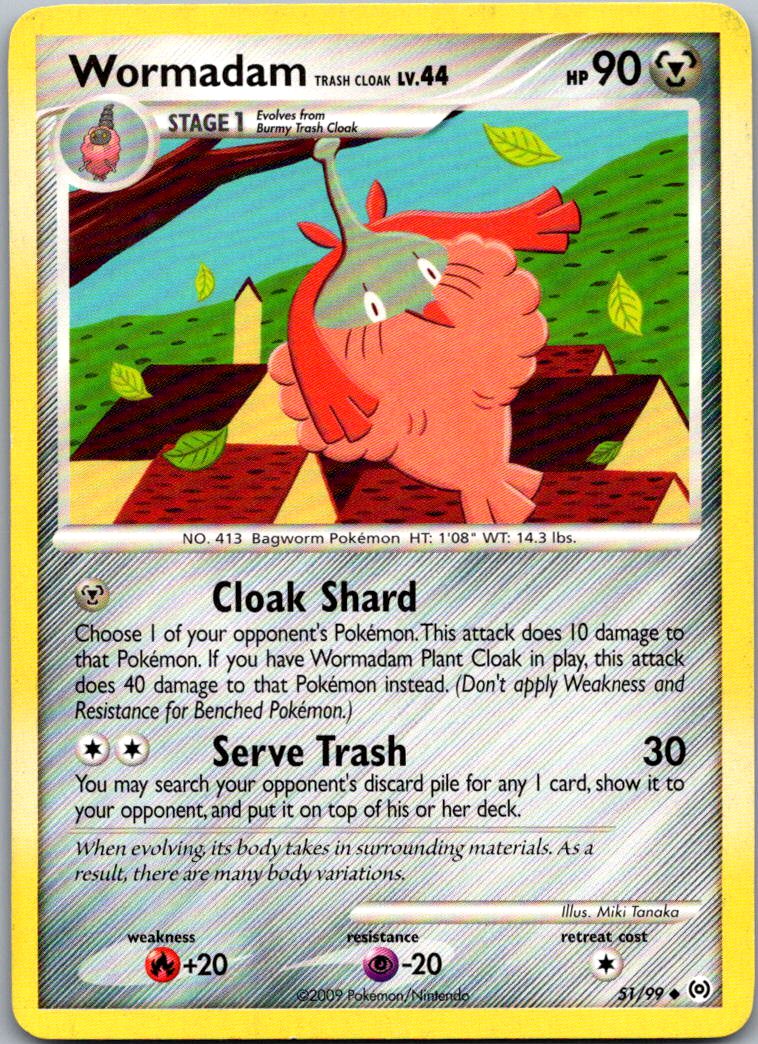 Wormadam Trash Cloak 51/99 Uncommon Arceus Pokemon Damaged