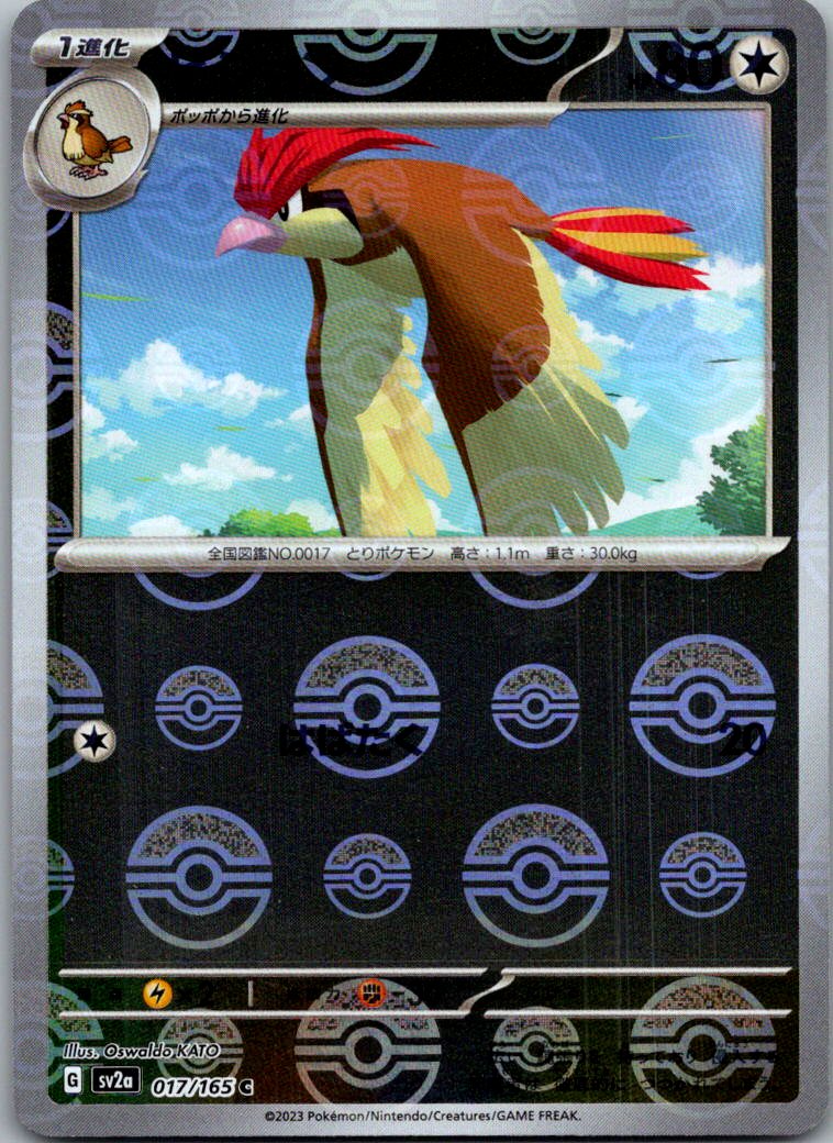 Pidgeotto (Poke Ball Pattern) 017/165 SV2a: Pokemon Card 151 Pokemon Japanese NM