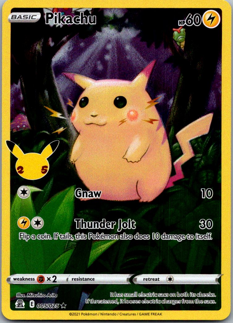Pikachu 005/025 Holo Rare Celebrations Pokemon Lightly Played