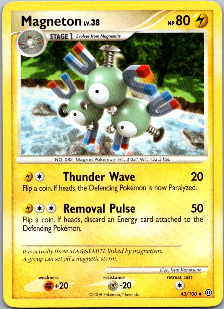 Magneton 43/100 Uncommon Stormfront Pokemon Heavily Played