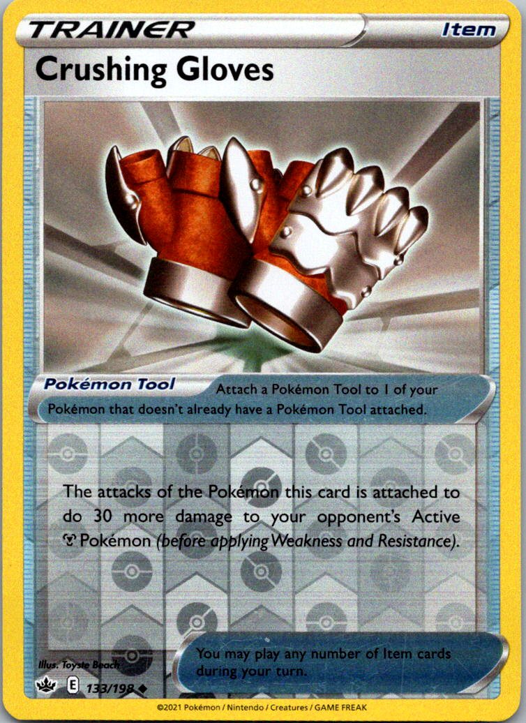 Crushing Gloves 133/198 Uncommon Chilling Reign Pokemon Reverse Holo Near Mint