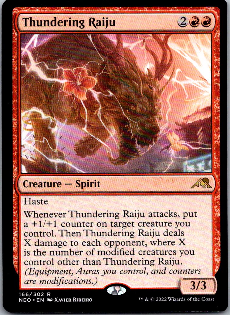 Thundering Raiju 166 Rare Kamigawa: Neon Dynasty Magic: The Gathering Near Mint