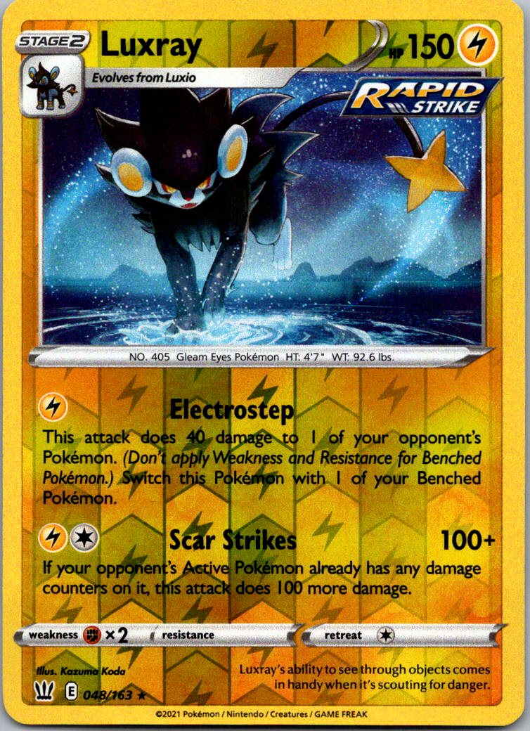 Luxray 048/163 Holo Rare Battle Styles Pokemon Reverse Holo Near Mint