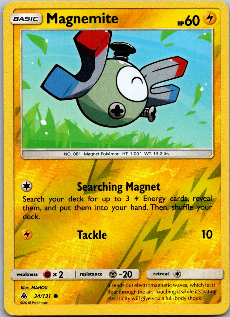 Magnemite 34/131 Common Forbidden Light Pokemon Lightly Played