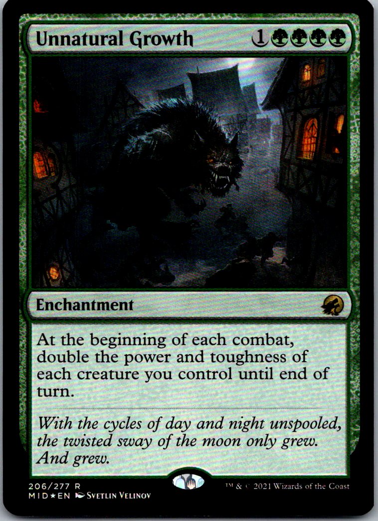 Unnatural Growth 206 Rare Innistrad: Midnight Hunt Magic: The Gathering Foil NM