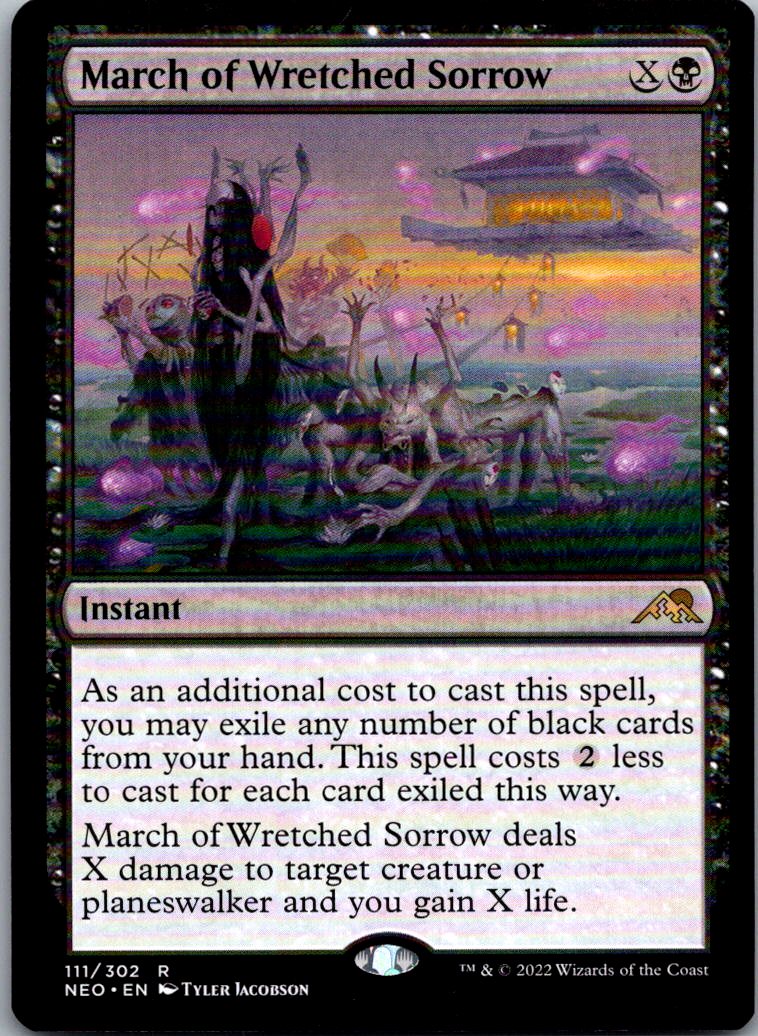 March of Wretched Sorrow 111 Rare Kamigawa: Neon Dynasty Magic: The Gathering NM