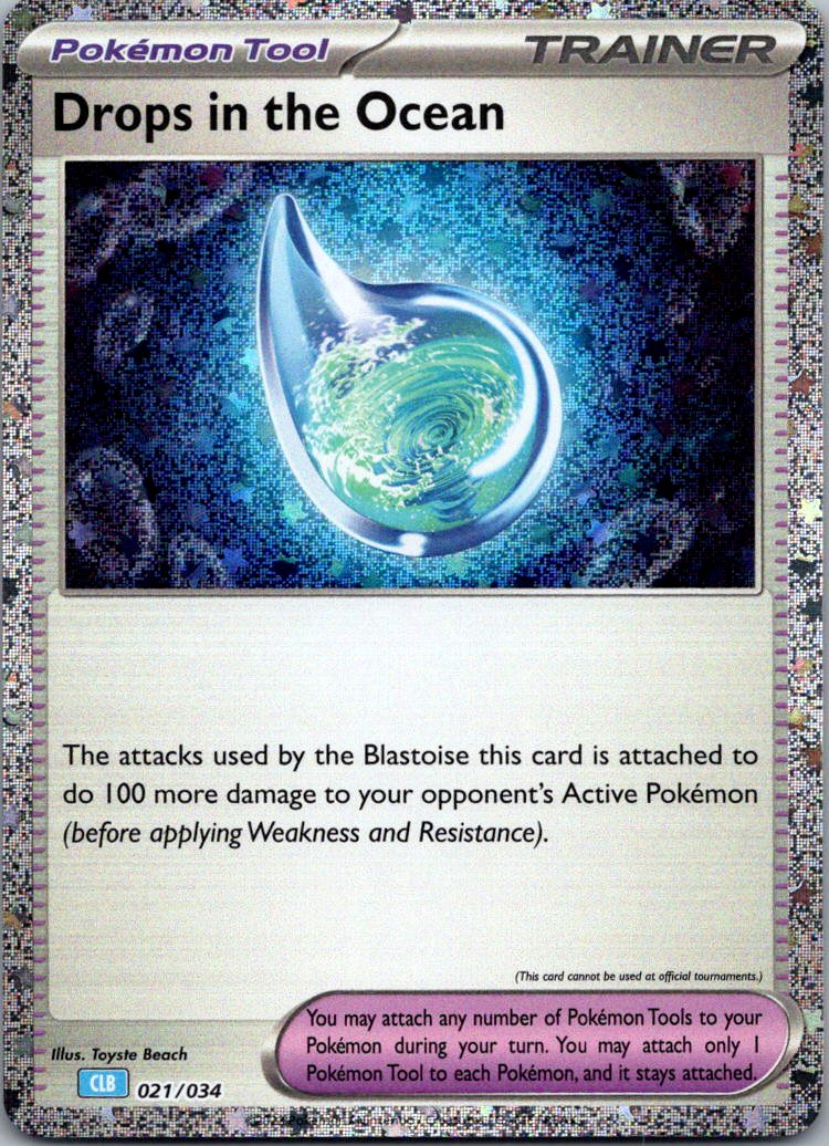 Drops in the Ocean 021/034 Holo Trading Card Game Classic Pokemon NM