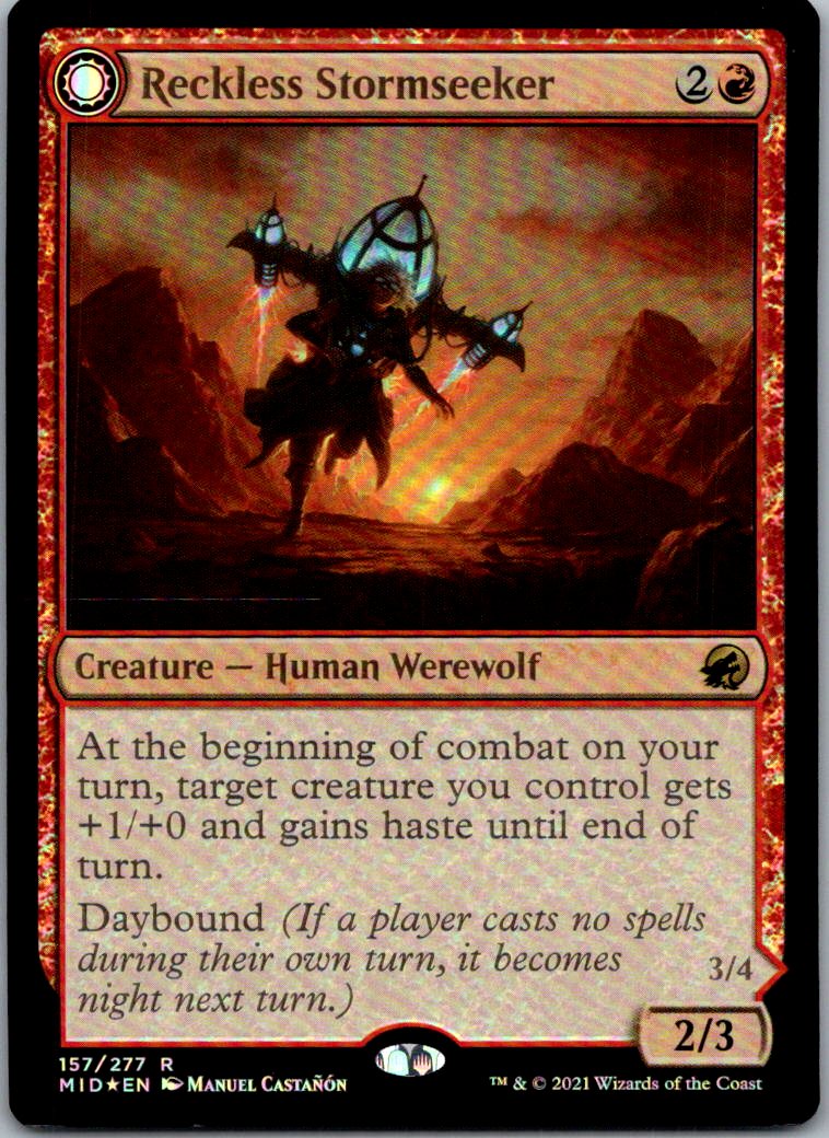Reckless Stormseeker 157 Rare Innistrad: Midnight Hunt MTG NM