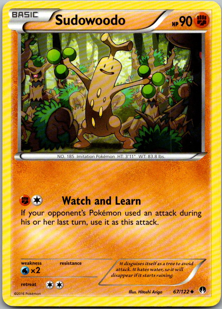 Sudowoodo 67/122 Uncommon BREAKpoint Pokemon Lightly Played