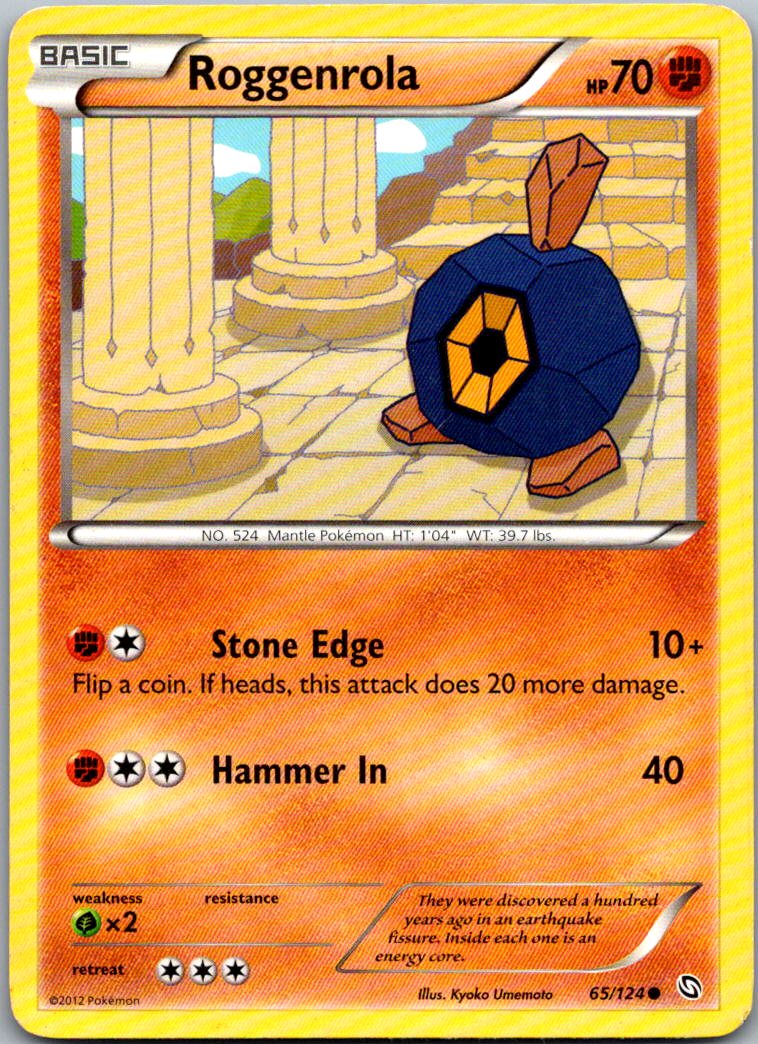 Roggenrola 65/124 Common Dragons Exalted Pokemon Lightly Played