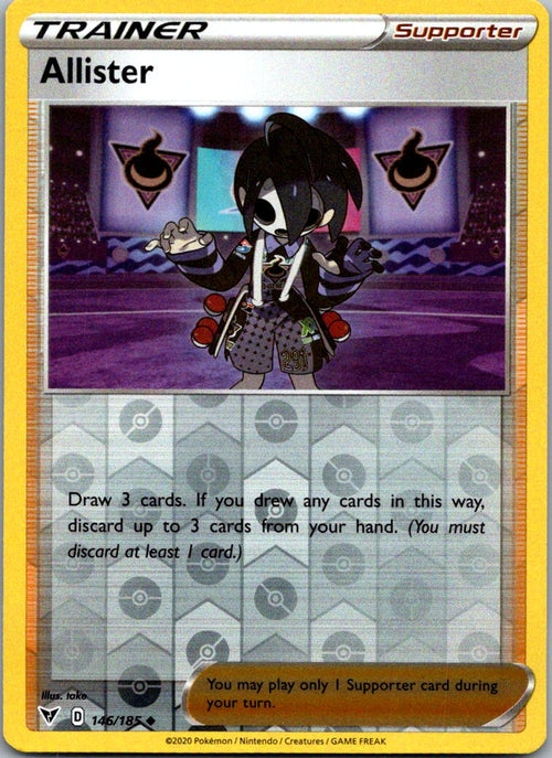 Allister 146/185 Uncommon Vivid Voltage Pokemon Reverse Holo Near Mint