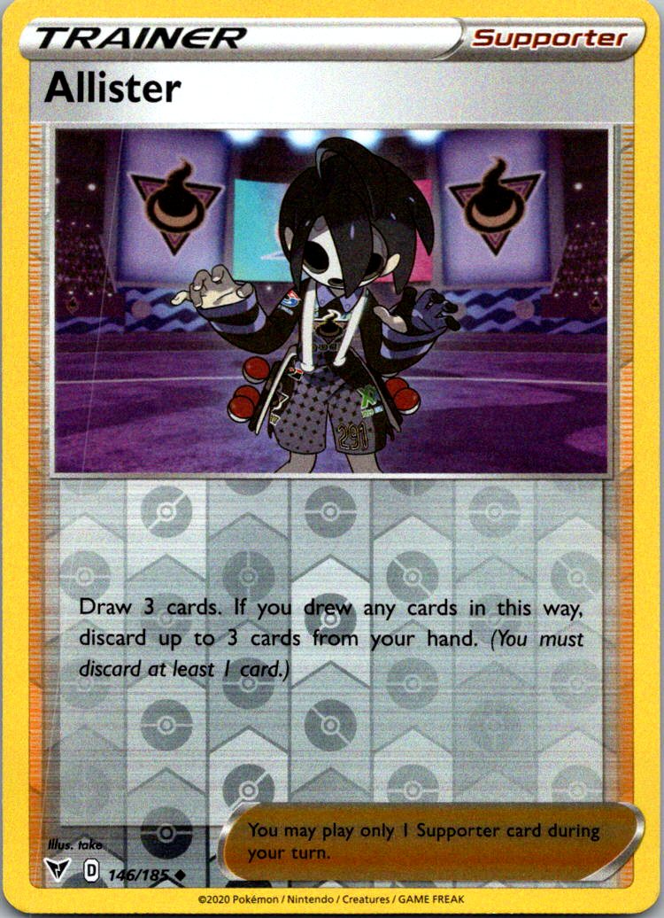 Allister 146/185 Uncommon Vivid Voltage Pokemon Reverse Holo Near Mint