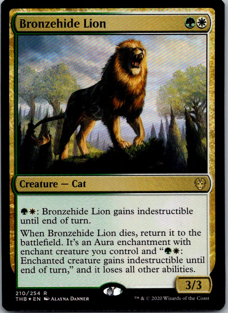 Bronzehide Lion 210 Foil Rare Theros Beyond Death Magic: The Gathering Near Mint
