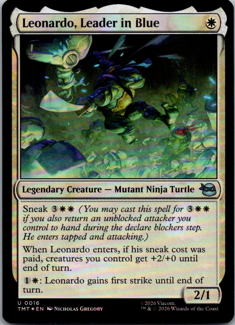 Leonardo, Leader in Blue 0016 Teenage Mutant Ninja Turtles Magic Foil NM