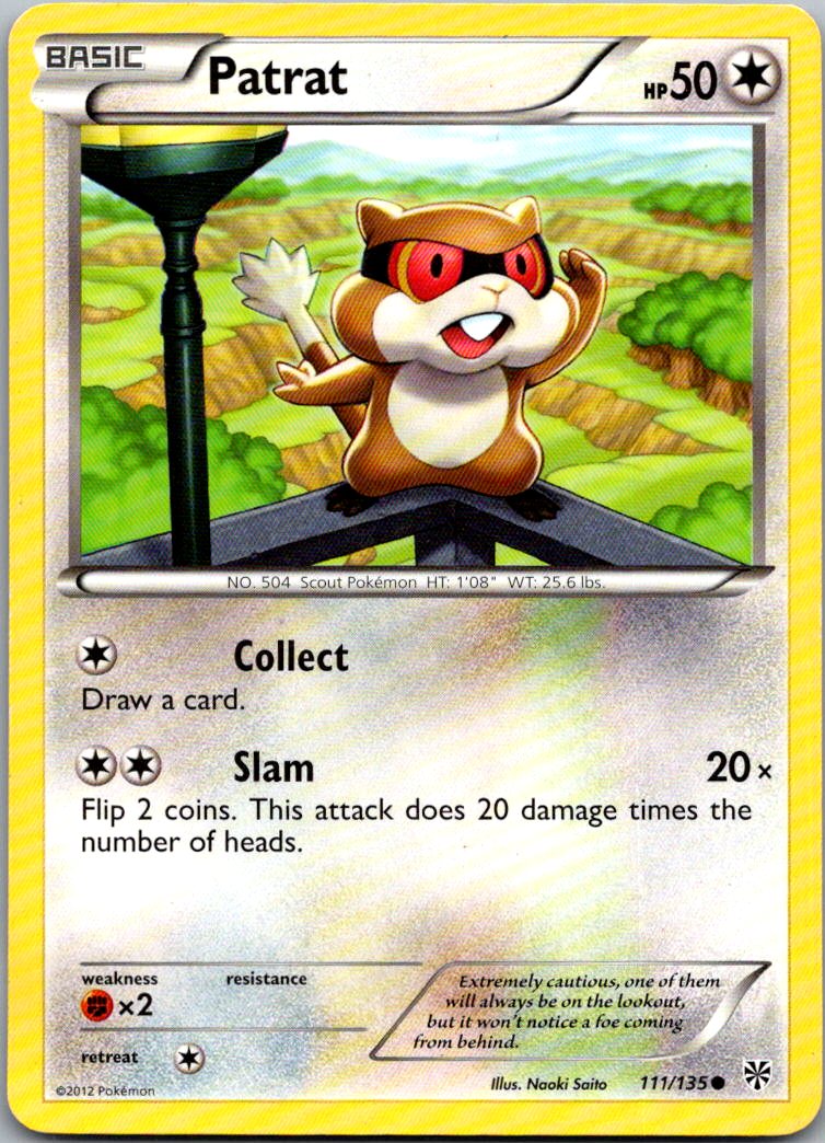 Patrat 111/135 Common Plasma Storm Pokemon Lightly Played