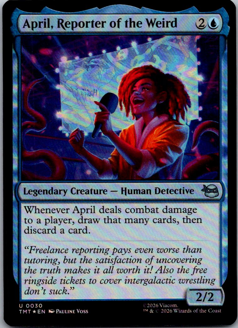 April, Reporter of the Weird 0030 Teenage Mutant Ninja Turtles Magic Foil NM