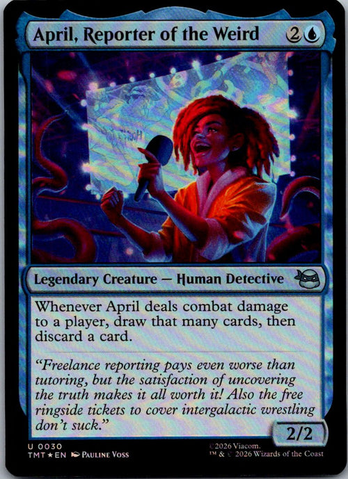 April, Reporter of the Weird 0030 Teenage Mutant Ninja Turtles Magic Foil NM