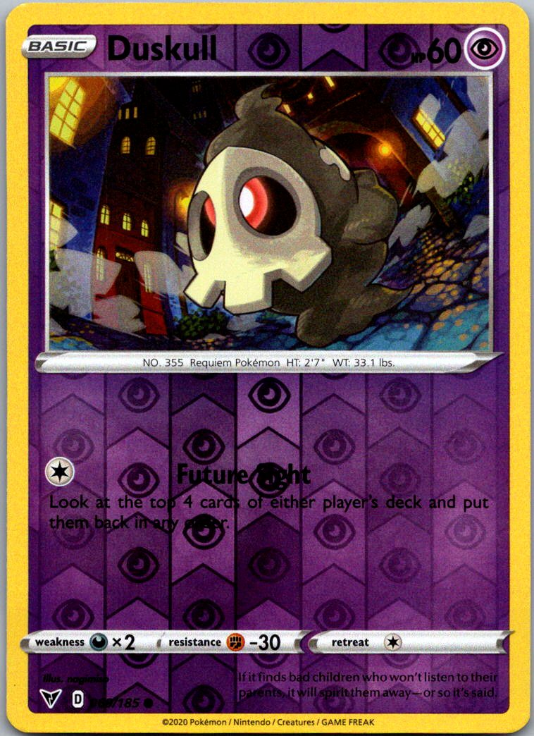 Duskull 069/185 Common Vivid Voltage Pokemon Reverse Holo Near Mint
