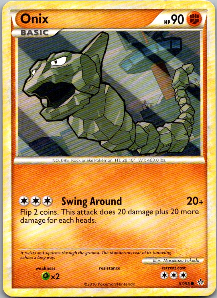 Onix 57/95 Common HGSS Unleashed Pokemon Lightly Played